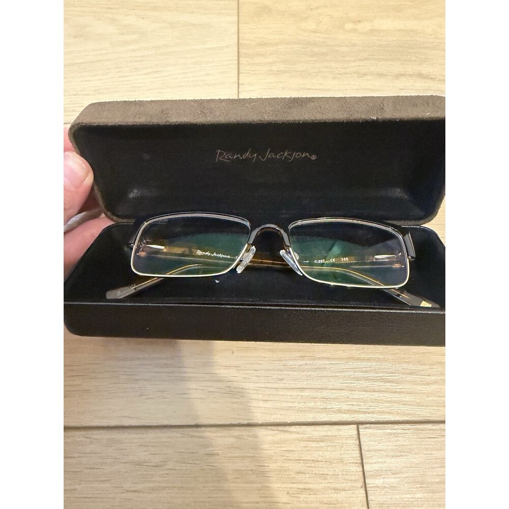 Randy Jackson 1038 Eyeglasses Black Tortoise Semi Rimless Zyloware 145